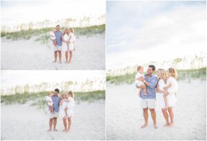 one family of four photographed separately during an extended family portrait session on sea island