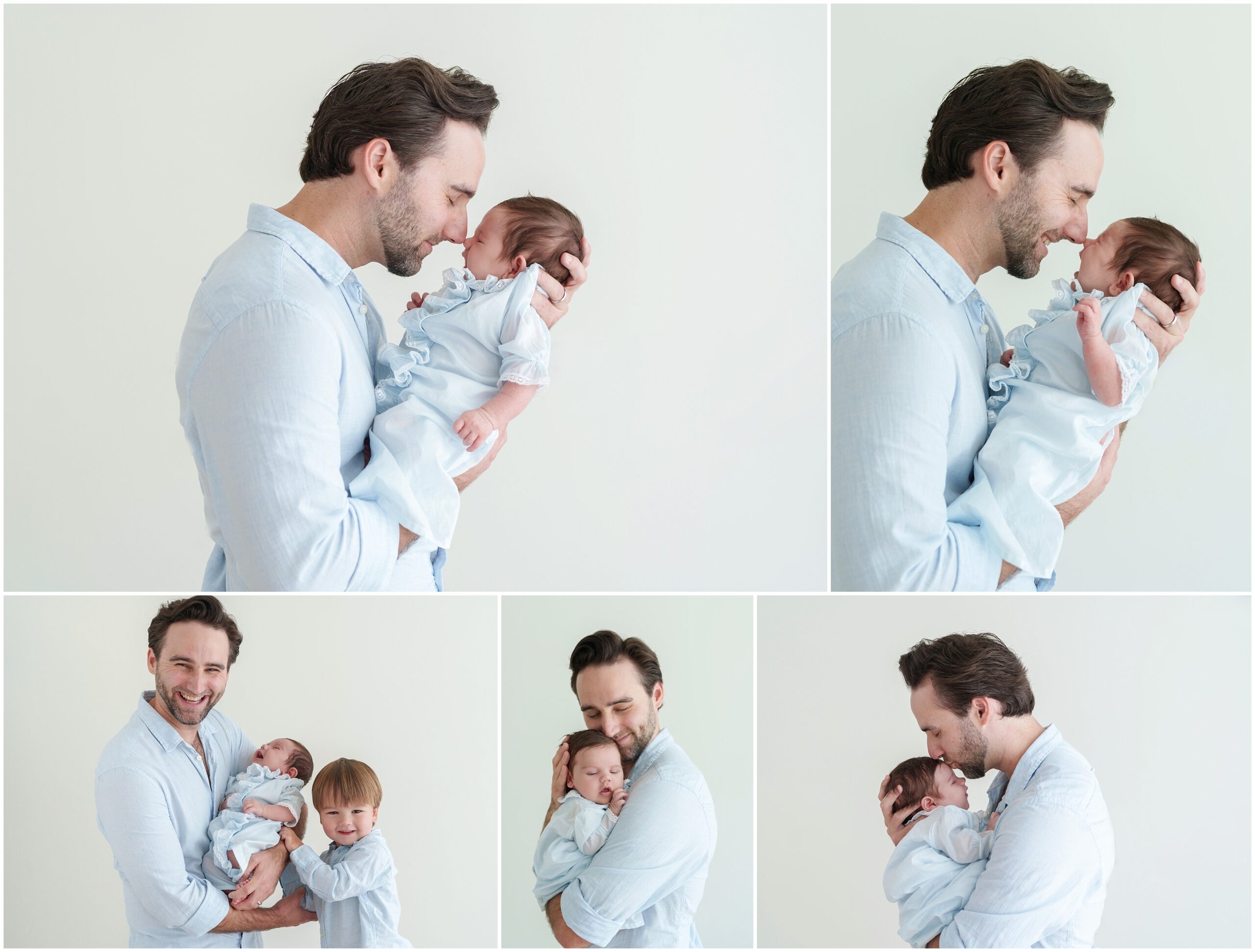 dad with baby at newborn session photogrpahed grandmillenial style